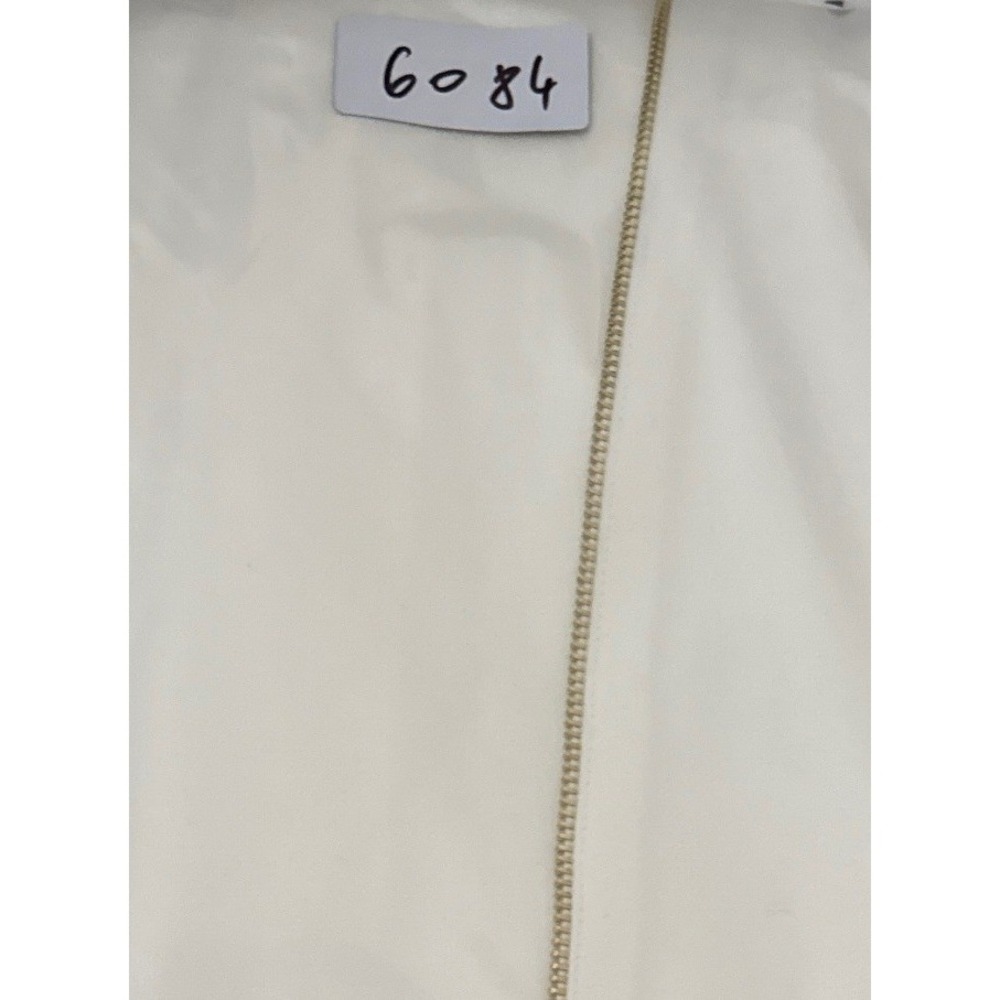 Cache Sheath Dress Size 0 White Stunning Date Gold Zipper Trim Sleeveless Crepe - Picture 13 of 13